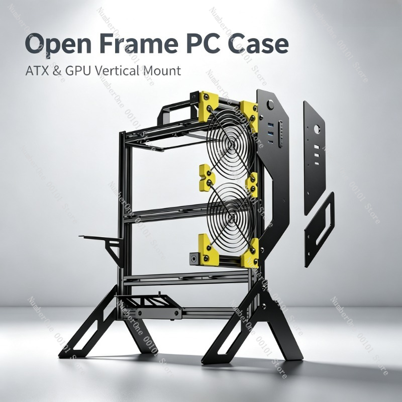 Aluminum Open Frame Test Bench Water Cooling - Casing PC Aluminium Rangka Terbuka yang